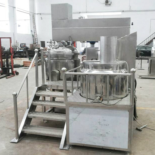 Cusomized vacuum emulsifier homogenizer equipment vacuum blending pot with load cell weighing system electric heating 350L