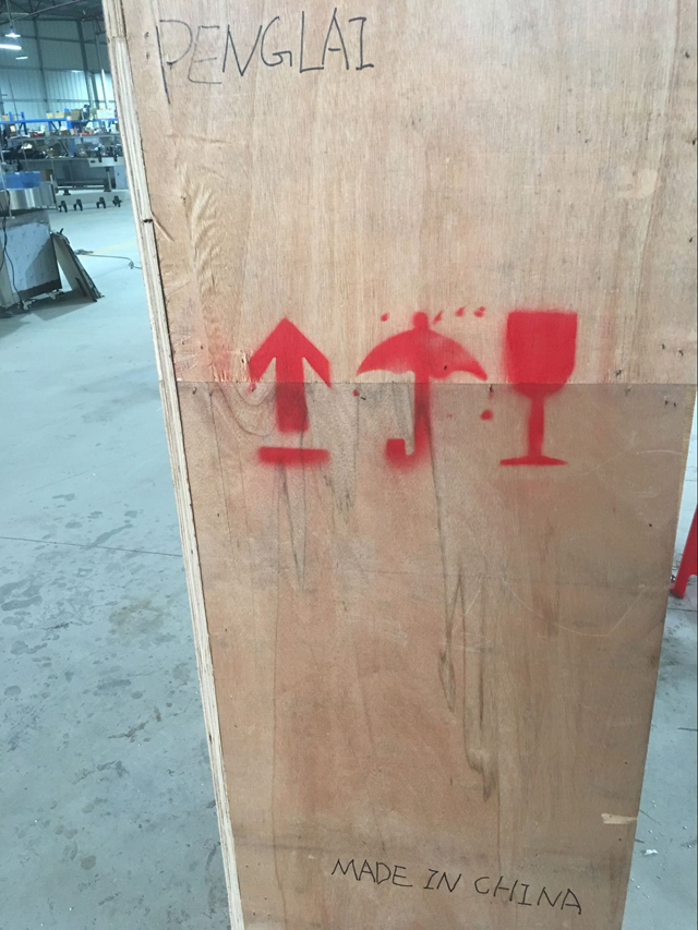 wooden crate packaging of the paper carton pipe bottle hot m