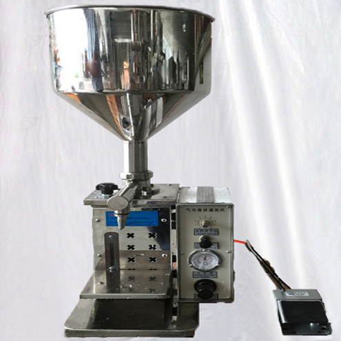 Small manual liquid filling machine pneumatic paste cream filler equipment tabletop type with Pedal controller&air regulator